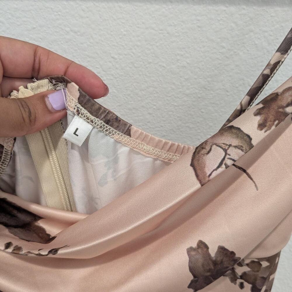 Pinkish brown floral slip dress - Picture 3 of 4